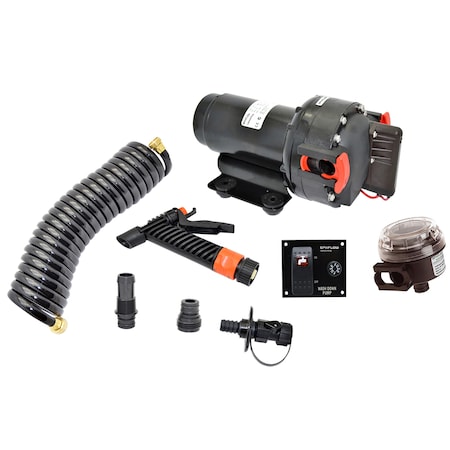 Johnson Pump Aqua Jet 5.2 GPH Washdown Pump Kit w/Hose - 12V 64534
